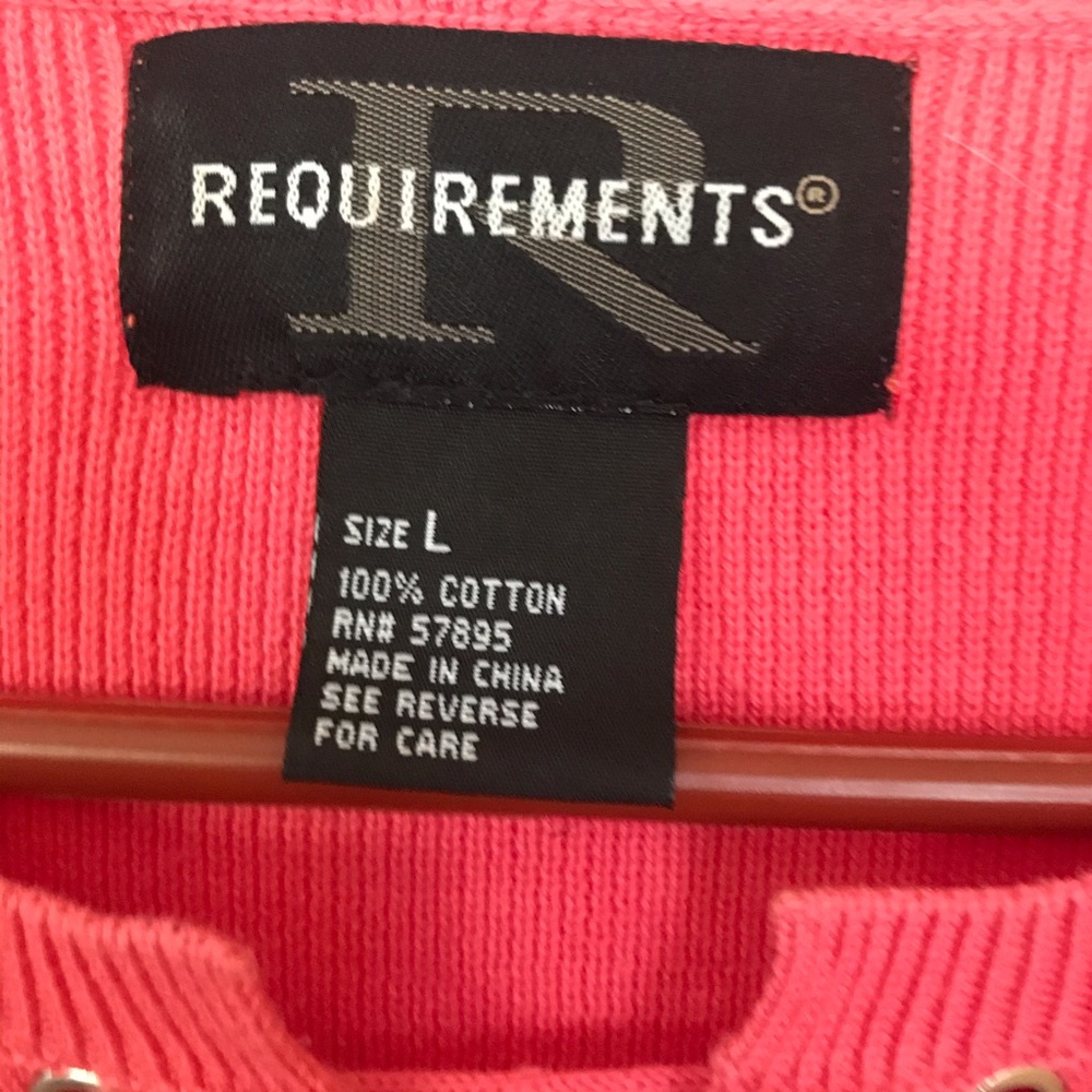 Coral sweater with lace up front (size L) - Picture 6 of 6